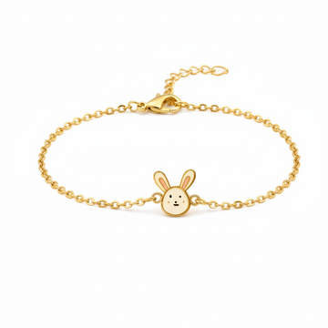 Bunny enamel Flexible Chain Bracelet